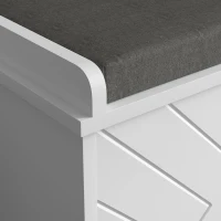 HOMCOM Banc à Chaussures Gain de Place avec Coussin et Tiroir Basculant pour 8 Paires de Chaussures, 80x26x44.5 cm, Blanc(m-3)