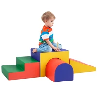 HOMCOM Module motricité bébé 4PCS parcours motricité bébé en mousse EPE pour enfants d'âge préscolaire, multicolore(m-11)