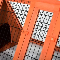 PawHut Cage pour Lapins et Animaux Domestiques en Bois de Sapin 118 x 50 x 45 cm(m-3)