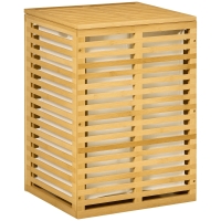 HOMCOM Panier à linge en bambou avec sac en tissu amovible et couvercle - 44 x 37 x 62,5 cm