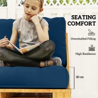 Outsunny Two Piece Seat Pallet and Back Cushions - Navy Blue(m-4)