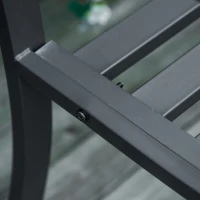 Outsunny Banc de Jardin 2 Places avec Accoudoirs en Acier et Fonte, 128x58.5x89cm, Noir(m-4)