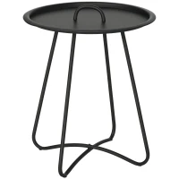 Outsunny Gartentisch Beistelltisch für Garten Couchtisch Kaffeetisch mit Tragegriff Wohnzimmer(m-1)