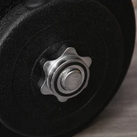 HOMCOM Ensemble d'haltères 2 x 25 kg, 2 x 6 disques d'haltères avec housse en plastique, préserve le sol, Noir(m-4)