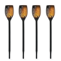 Outsunny Set 4 Lampi Solare LED Exterior Ø12×72 cm
