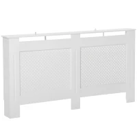 HOMCOM Cache-radiateur en Bois MDF, Couverture de Radiateur Moderne avec Étagère Supérieure Laquée Blanc, 151,5x82x19 cm(m-5)