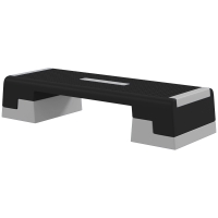SPORTNOW Stepper à Hauteur Réglable avec Marches Amovibles et Fond Antidérapant, en ABS, 97x36x15/20/25 cm, Gris