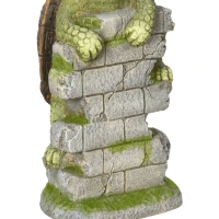 Outsunny Figurine de jardin "Petite Tortue", décoration de jardin, résistante aux intempéries, incl. lumière solaire(m-4)