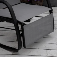 Outsunny Fauteuil à Bascule Transat avec Dossier Repose-Pieds Ajustable Chaise Longue de Jardin Balancelle jusqu'à 160 kg Texteline Gris 90 x 64 x 96,5 cm(m-5)