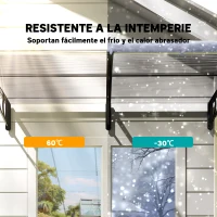 Outsunny Tejadillo de Protección 200x96x27 cm Marquesina Exterior para Puertas y Ventanas contra Sol y Lluvia Transparente(m-6)