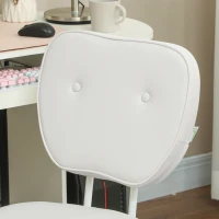 Vinsetto Cadeira de Escritório Estofada em PU com Altura Ajustável Sem Braços Cadeira de Estudo Dormitório 46x59x82-92 cm Branco(m-7)