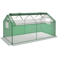 Outsunny Mini-Gewächshaus Frühbeet Foliengewächshaus, wetterbeständig, 180 x 92 x 92 cm, Grün(m-10)
