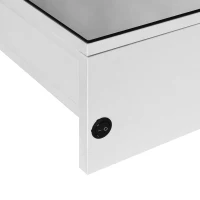 HOMCOM Armoire avec Miroir à LED, Étagère Ouverte et Étagère Intérieure, 80x15x60cm(m-3)