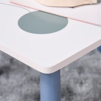 HOMCOM Table et Chaises pour Enfants, Table pour Enfants 2-4 Ans, en Bois Bleu et Blanc, Ensemble de 3 Pièces(m-3)