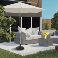 Outsunny Base pour Parasol de Jardin en Plastique PP max 18kg de Poids, Ø45x33 cm, Noir(m-3)