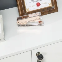 Vinsetto Mobiletto da Ufficio Multiuso avec Serrure, Armoire pour Documents avec 2 Portes et Étagère Intérieure en Bois, Blanc, 80x40x80cm(m-3)