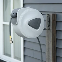 DURHAND Dévidoir Automatique 20m + 194cm avec Raccord Φ1/4'', Montage Mural et Rotation de 180°, Gris(m-2)