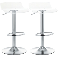 HOMCOM Set 2 Sgabelli Bar Girevoli Altezza Regolabile Trasparente