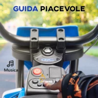AIYAPLAY Moto Elettrica per Bambini con Rotelle Rimovibili, Sospensioni, Suoni e Indicatore di Carica, Blu(m-7)