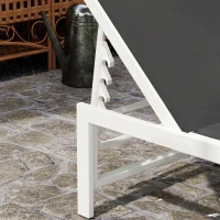 Outsunny Chaise Longue avec Dossier Réglable sur 5 Niveaux, en Acier et Textilène, 60x166x84 cm, Blanc et Gris(m-4)