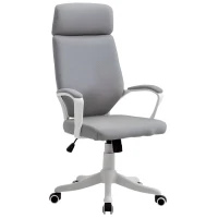 Vinsetto Silla de Oficina Giratoria Silla de Escritorio Giratoria Altura Ajustable con Reposabrazos 63x65x112-120 cm Gris(m-10)