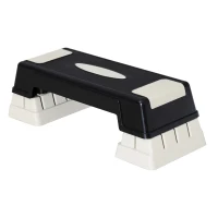 HOMCOM Stepper Professionnel d'Aérobic Fitness en Plastique 71 x 28 x 12,5 cm / 17,5 cm / 22,5 cm Noir et Gris(m-5)