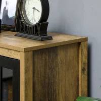 HOMCOM Credenza Moderne à 2 Portes en Verre et Bois, 60x35x120cm, Marron(m-4)