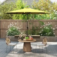 Outsunny Parasol Ø300 cm, Parasol avec manivelle, Parasol octogonal Jaune(m-4)