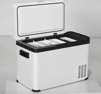 Outsunny Réfrigérateur portable à compression 30 L glacière électrique voiture 12/24V 61 x 32 x 40 cm jusqu'à -22°C blanc(m-10)