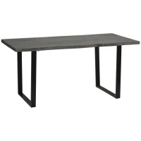 HOMCOM Mesa de Comedor Estilo Industrial con Encimera de Madera y Patas de Acero para hasta 6 Personas 160x85x75 cm Gris(m-1)