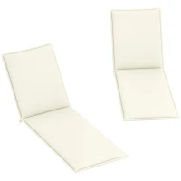 Outsunny 2 Coussins pour Chaises Longues de Jardin avec Protection UV Résistants à Salpicaduras 193x58x6 cm Crème(m-6)