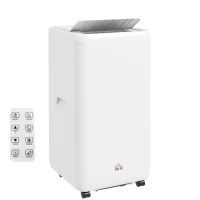 HOMCOM Climatiseur Portatif 1250W avec 5 Modes et Minuterie 24h, 35.5x35x70 cm, Blanc(m-6)