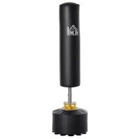 HOMCOM Saco de Boxeo de Pie para Adultos 170cm Altura Ajustable en 3 Niveles Punching Ball con Base Negro(m-10)