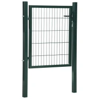 HOMCOM Portail de Jardin Portillon Porte de Jardin Porte de Cour en Acier Poignée Serrure et Clés 97 x 150 cm Vert(m-6)