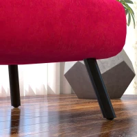 HOMCOM Chaise Lit 3 en 1 avec Dossier Inclinable et Coussin, en Tissu Effet Velours, 63x73x81 cm, Rouge(m-4)