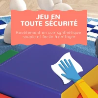 HOMCOM Module motricité bébé 4PCS parcours motricité bébé en mousse EPE pour enfants d'âge préscolaire, multicolore(m-7)