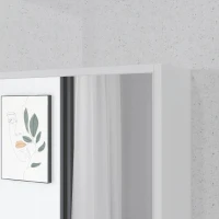 kleankin Armoire de Salle de Bain avec Miroir, Étagères et Étagère Réglable, Montage Mural, 60x15x76 cm, Blanc(m-4)