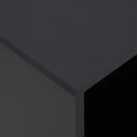 HOMCOM Table Basse en Forme de C avec 2 Étagères Ouvertes et 4 Roues Pivotantes, 45x35x58 cm, Noir(m-4)