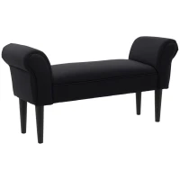 HOMCOM Banco Zapatero Banqueta con Brazos Tapizada tipo Banco de Madera para Dormitorio Salón Recibidor 102x36x51cm Carga 130kg(m-10)