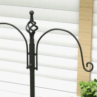 PawHut Vogelfutterstation, Outdoor-Futterspender, 4 Haken, Stahl, Schwarz(m-7)