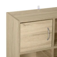 HOMCOM Étagère en Bois, Étagère Polyvalente avec 3 Niveaux 4 Compartiments et 2 portes, 61,5x29,5x80cm(m-3)