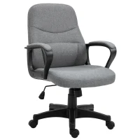 Vinsetto Chaise de bureau fauteuil bureau massant pivotant hauteur réglable tissu lin gris(m-12)