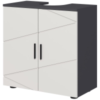 kleankin Meuble Sous-lavabo Salle de Bain pour Piedestal avec Armoire 2 Portes, 60x30x60cm, Gris