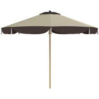 Outsunny Parasol de Jardin Ø2.6 m avec Couverture UV50+, Ouverture d'Aération et 8 Baleines, Beige(m-6)