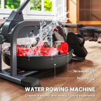 SPORTNOW Water Rowing Machine with Wheels, Vertical Storage, Adjustable Resistance, for Strength, Cardio Training(m-4)