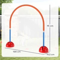 PawHut Ensemble d'agilité pour chiens de 4 pièces avec 4 portes à largeur ajustable, sac de transport, pour le jardin, en bleu(m-3)