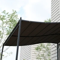 Outsunny Telo di Ricambio per Pergola da Giardino 3x3 m avec 16 Trous de Drainage, 297x297 cm, Gris(m-3)