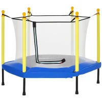 ZONEKIZ Trampolim para Crianças com Rede de Segurança 122x122x97 cm Azul(m-10)