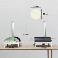 Outsunny Mini Four à Pizza à Bois avec Pierre Réfractaire Thermomètre et Plateau Tournant pour Jardin Terrasse ou Camping(m-3)