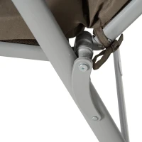 Outsunny Transat pliable de plage avec coussin de siège et coussin de tête Chaise longue avec dossier réglable en 7 positions Transat de jardin relaxant jusqu'à 165 kg, pour jardin vacances extérieur, marron(m-5)